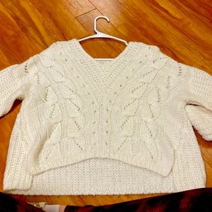 White crop sweater